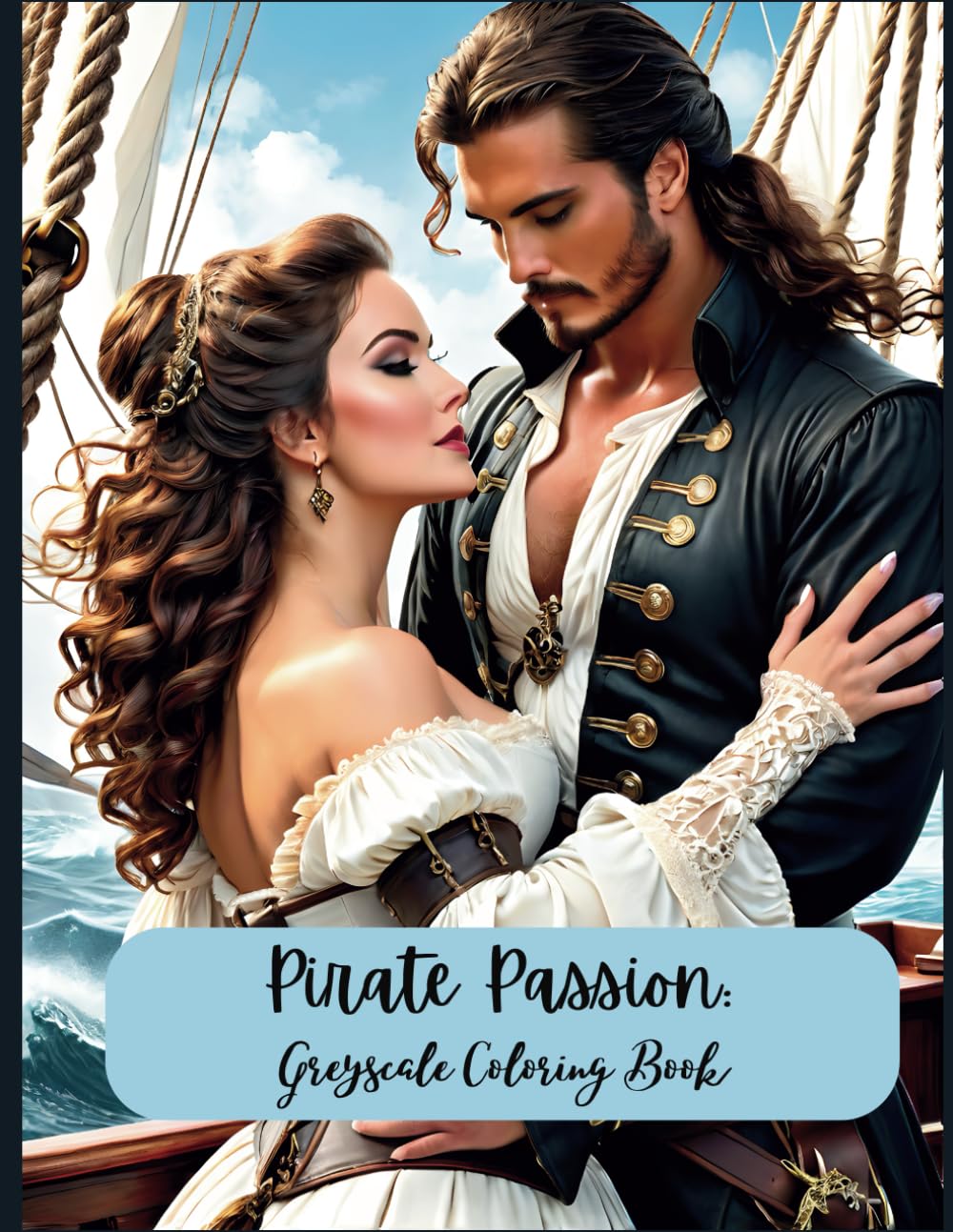 Pirate Passion: Adult grayscale coloring book
