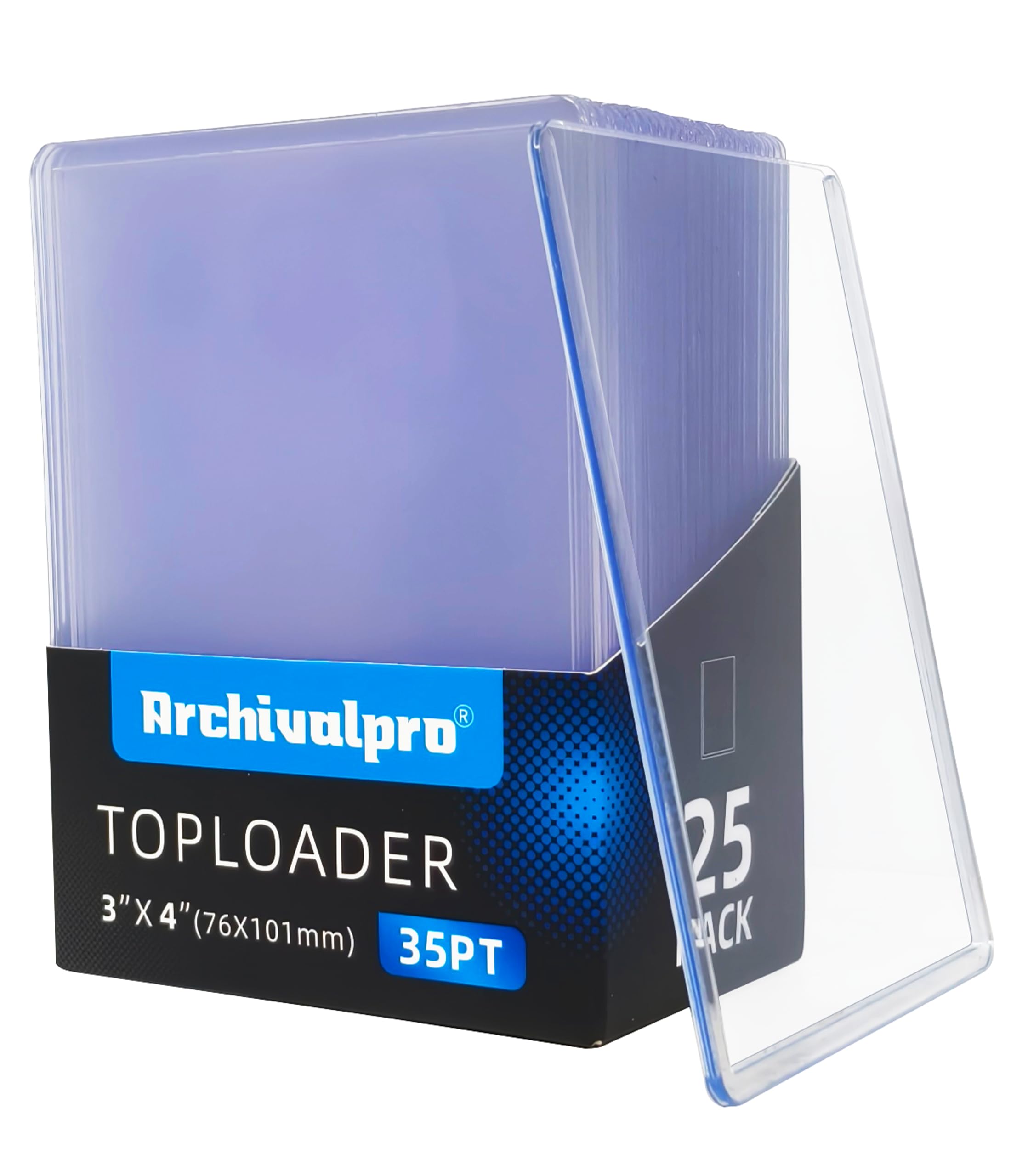 ARCHIVALPRO 35PT Toploader Card Sleeves 25 pcs 3"x4" Ultro Clear Cards Holder Top Loaders for Cards for Trading Cards(25PK,35PT)