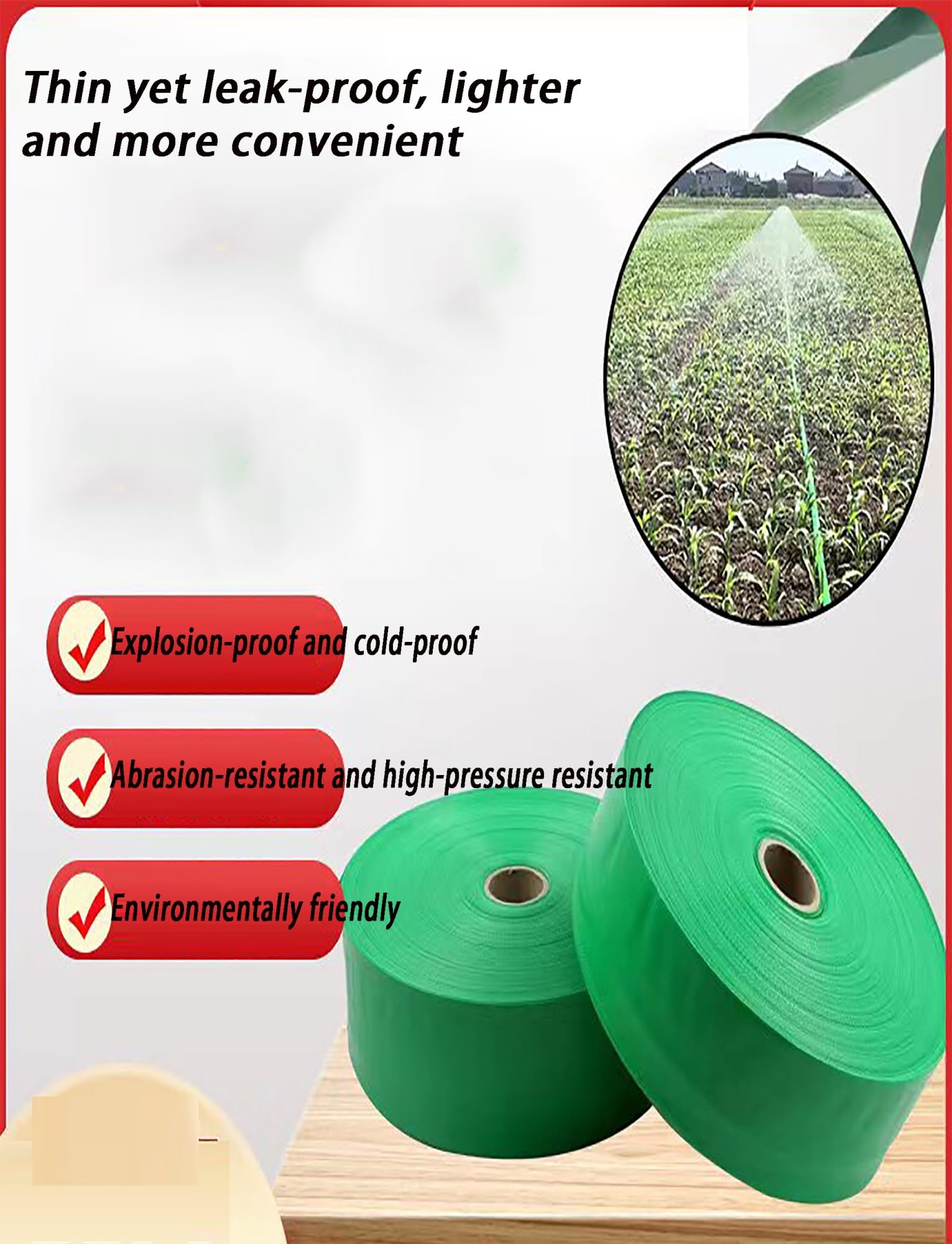Correa de micropulverización a prueba de explosiones, manguera de riego agrícola trenzada tejida, for alta presión, manguera de riego agrícola(3inch- 50m/164ft)