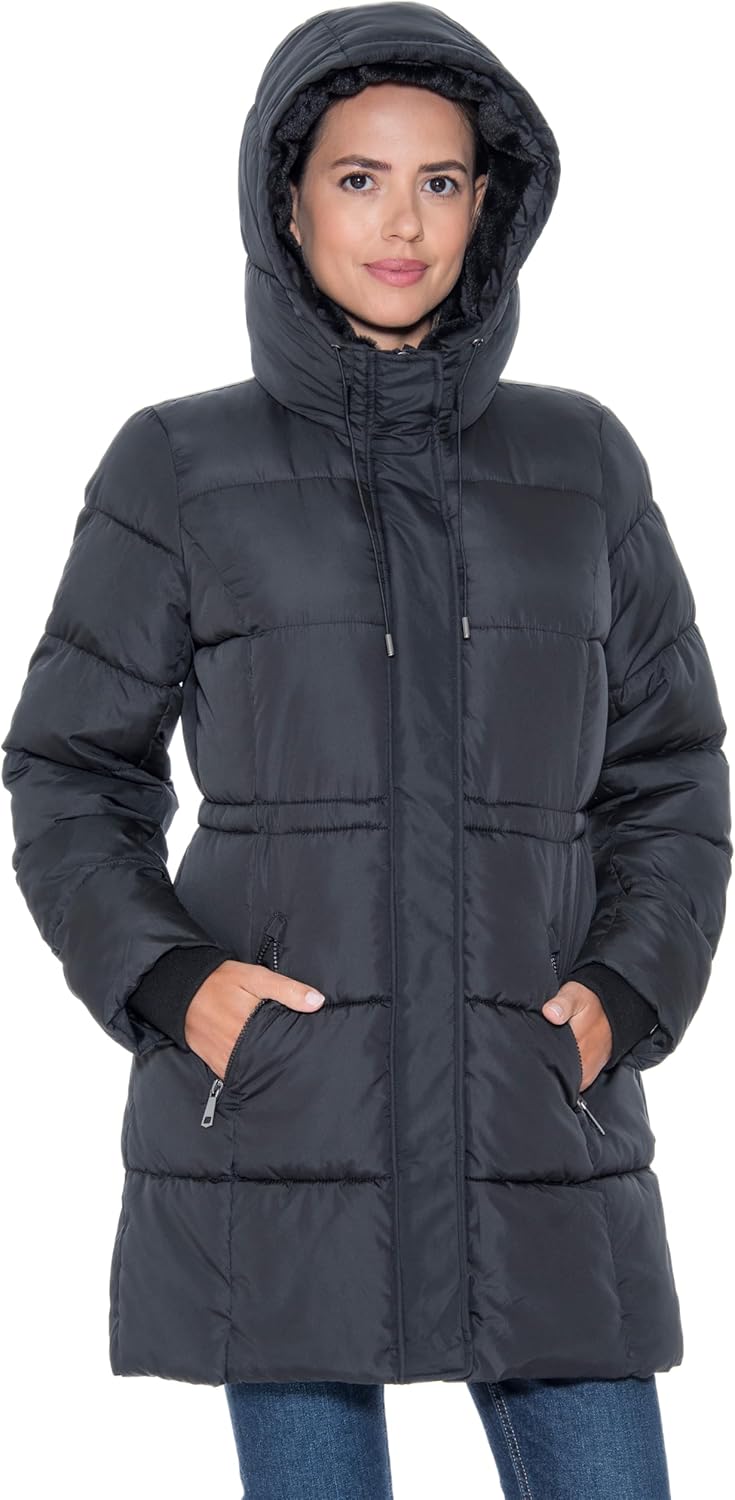 Sebby S.E.B Women's 3/4 Puffer Coat with Cozy Faux Fur - Image 6