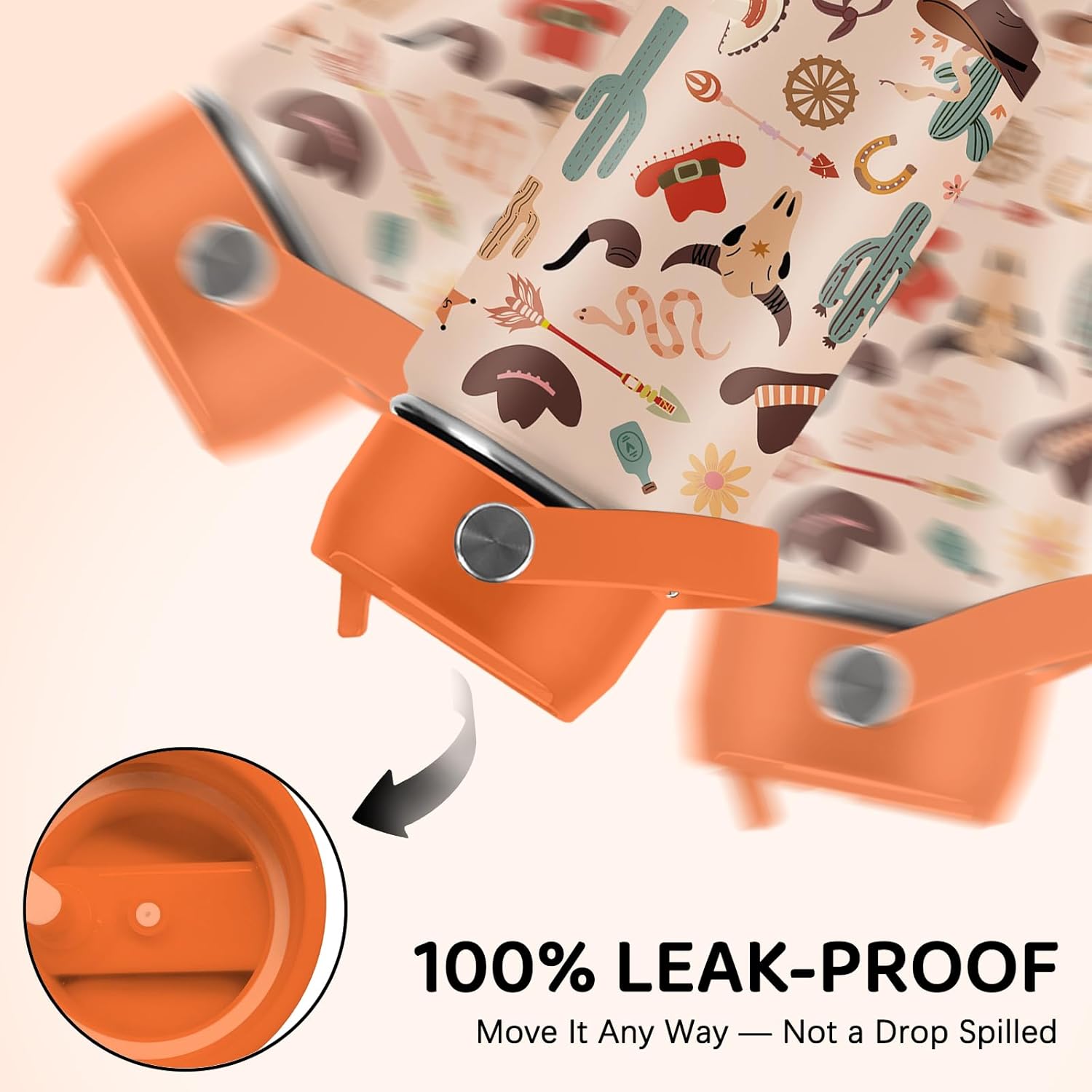 Western Cowgirl Water Bottle for Son & Daughter, Stainless Steel Insulated Tumbler for Home with with straw lid and handle, 12oz Reusable Leak-proof Bottle for Sports - Image 5