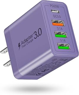 35W USB C Charger Fast Charging Block【4Port Upgraded】 USB Wall Charger with Fast Power Adapter Compatible for iPhone 13/Pro Max,Pad Samsung S22 S21 S9,Google Pixel 6 Tablet,Purple