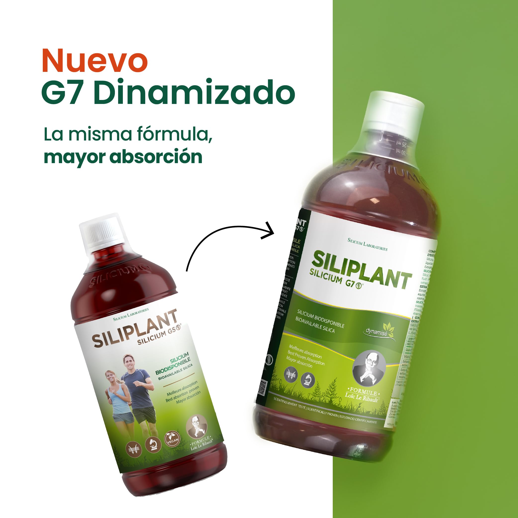 G5 Siliplant Silicio Liquido bebible - Aumenta la Producción de Colageno - Suplemento Huesos Articulaciones Piel Musculos