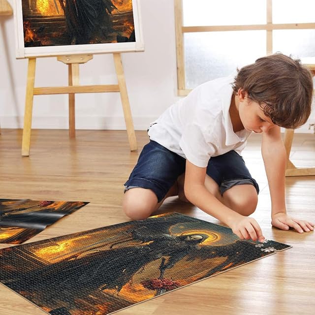 Foto 4 de 6 de Puzzles de 1000 Piezas para Adolescentes Santa Muerte Juego Familiar para aliviar el estrés: desafío difícil…