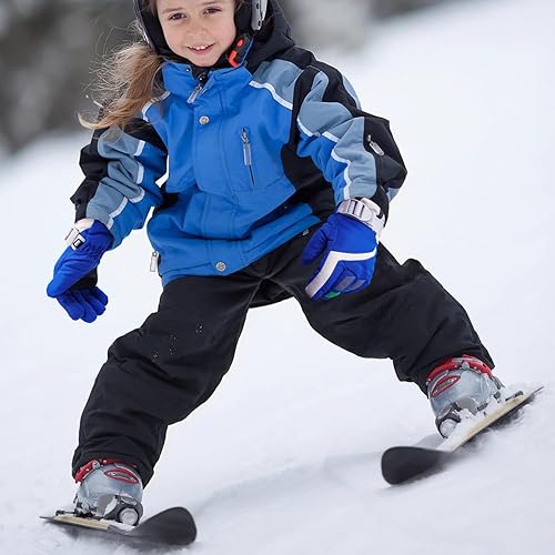Miniatura 6 de HADEEONG Guantes de invierno para niños, impermeables, guantes de nieve para niños y niñas, guantes cálidos para deportes al aire libre, snowboard,