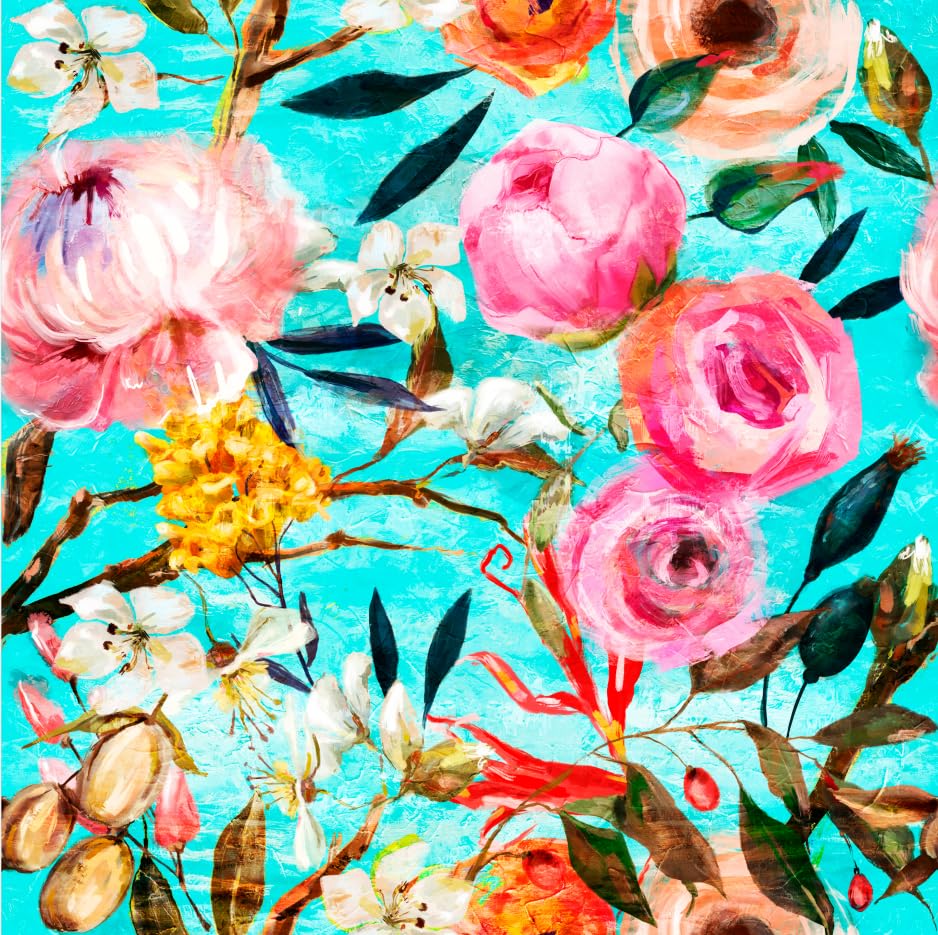 SOEWIOU 300 * 44.5cm Floral Peel and Stick Wallpaper,Thicken Colorful Waterproof Wallpaper Vinyl Self Adhesive Contact Paper for Home Bedroom Cabinets and Kitchen Deco