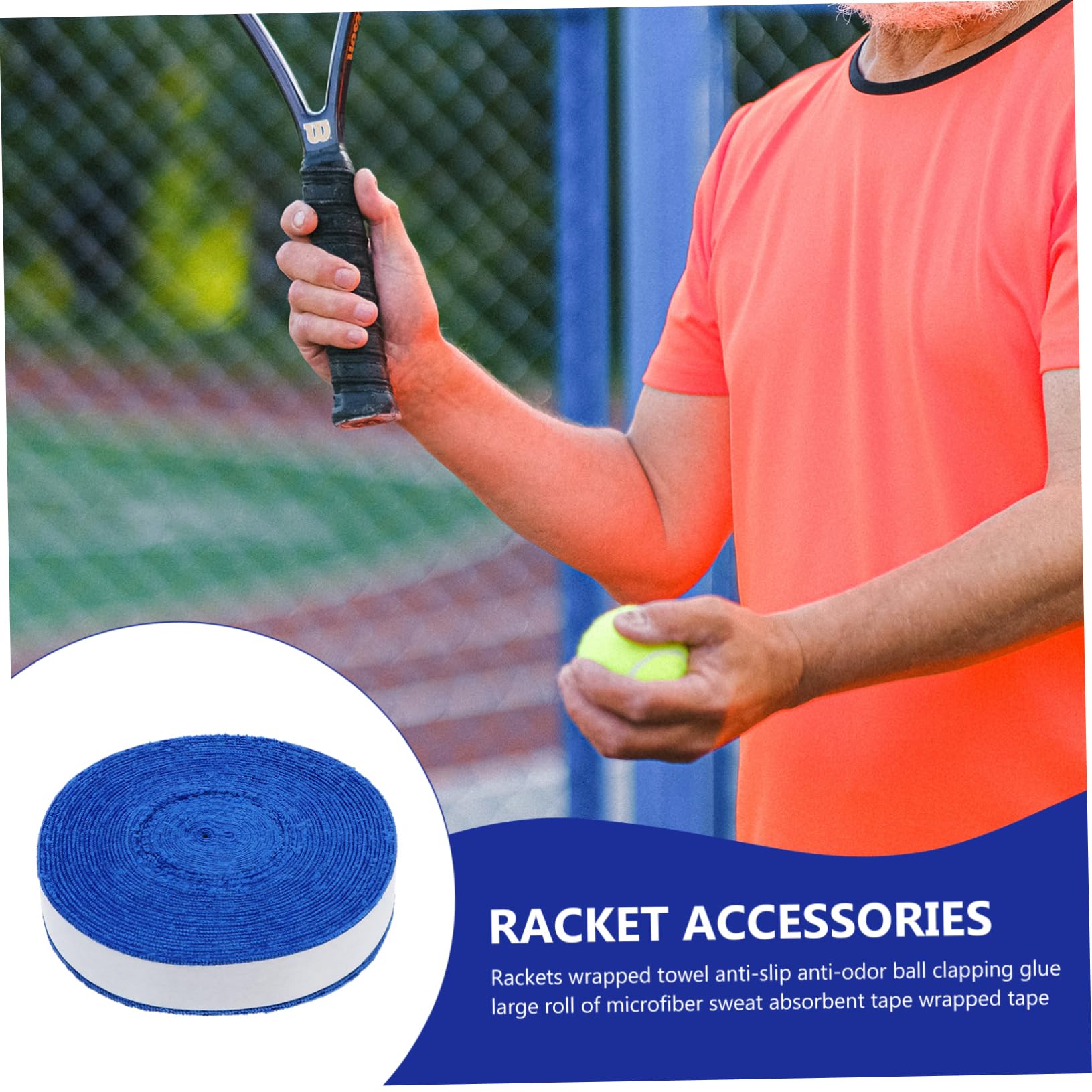 ifundom 1Roll Sticky Racket Overgrips Slip Tennis Grip Tape for Enhanced Sweat Absorption Comfortable Accessories for Racket Sports