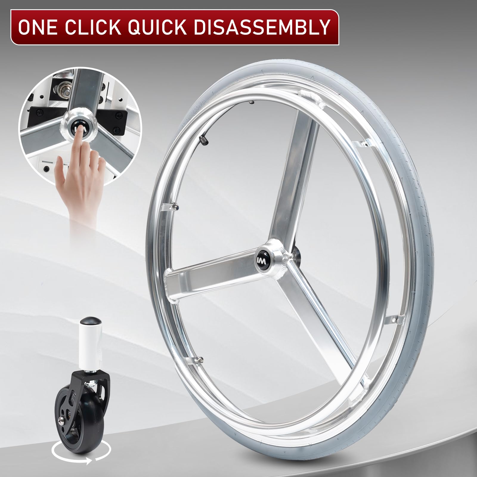 Silla de Ruedas Deportiva para Adulto, marco de aleación de aluminio,Silla De Ruedas De Transporte Plegable Ligera,sillas De Ruedas Manuales Autopropulsadas, liberación rápida(Seat width 42cm/16.5in,A