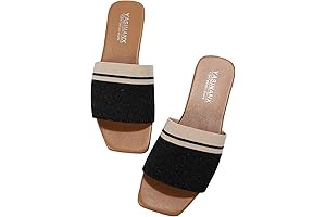 PVC Sandals for Women: Color Block Flat Sandals