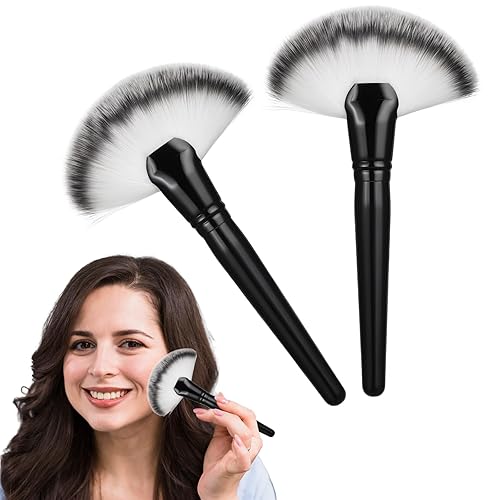 JIYIN 2 Pcs Facial Fan Brush