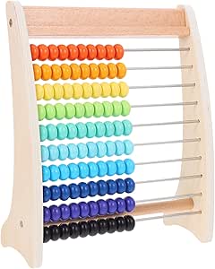 Amazon.co.jp: JOINPAYA Wooden Abacus Toys Rainbow Colored Beads and ...