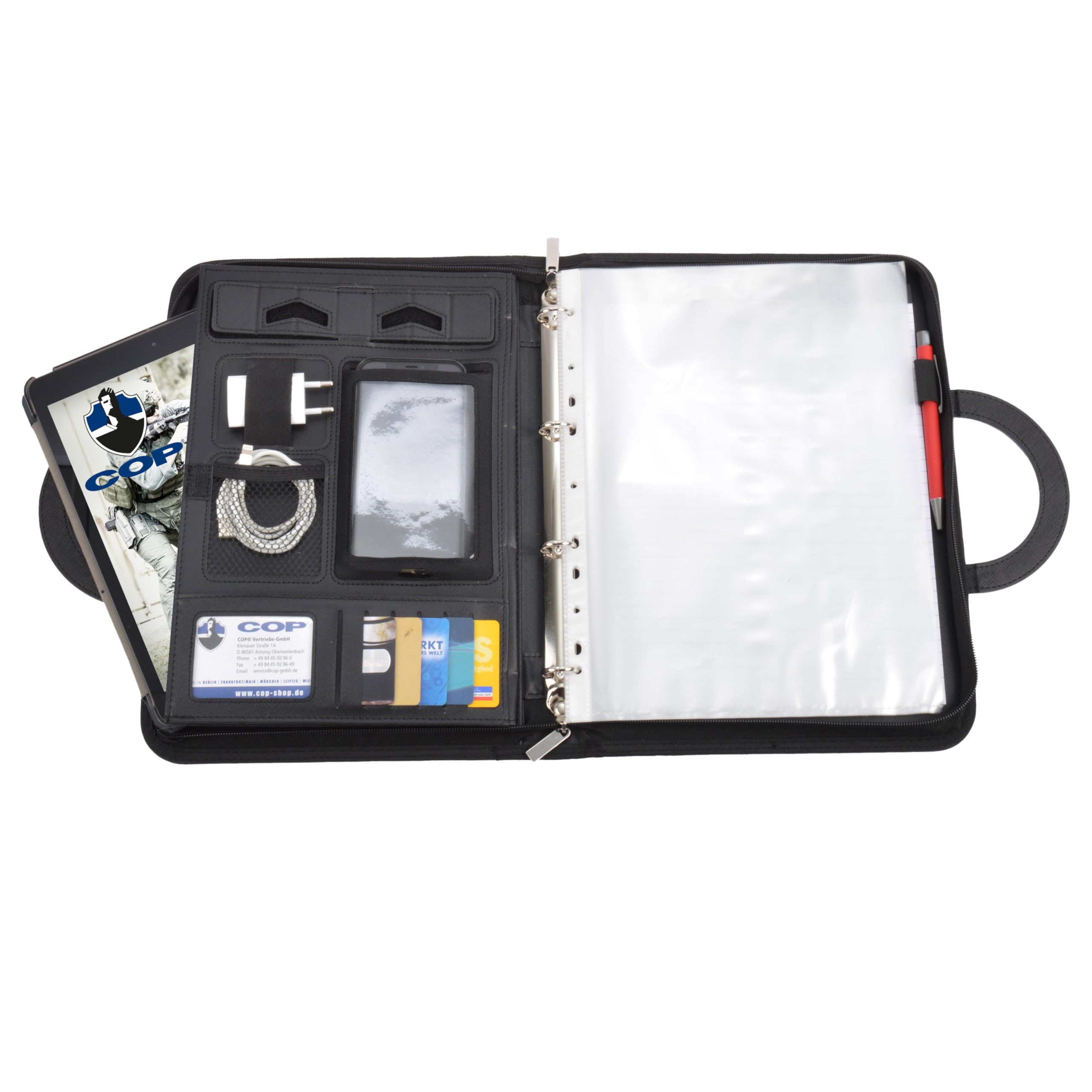 COP® 21906 Dokumentenmappe inkl. Smartphone-Halterung und A4 Schreibblock