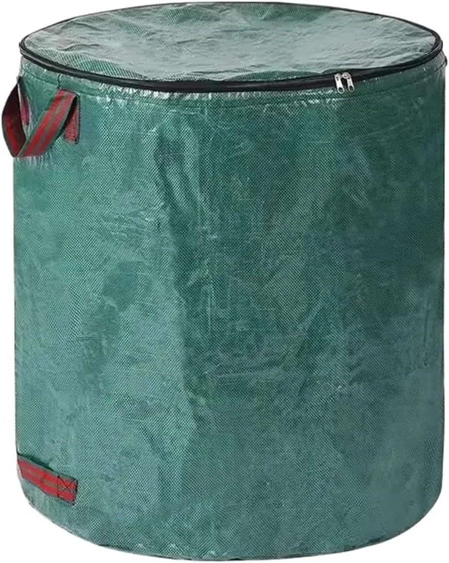120-500L Garden Yard Bag With Lid Foldable Leaf Collection Trash Can Reusable Fallen Leaves Outdoor Storage(With Lid,272L)