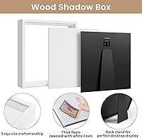 Vista 23 de Califortree 12x16 Large Shadow Box Frame with Soft Linen Back - Metal Push Pins Included, Memory Shadow Box Display Case for Bouquet Awards Medals