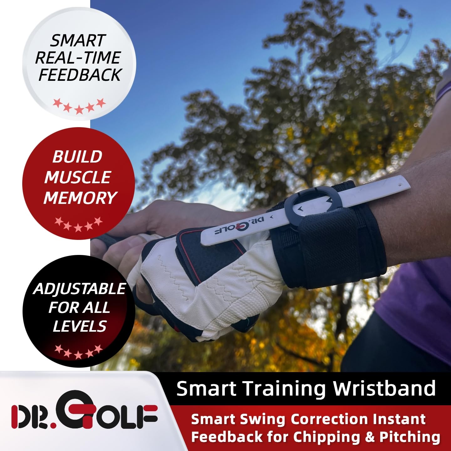 Golf-Handgelenk-Trainingshilfe – Golf-Schwungtrainer, Swing-Training-Armband, Erkennung falscher Handgelenk-Aktion – sofortiges Feedback, vermeiden Sie das Schröpfen und Umklappen des Handgelenks,