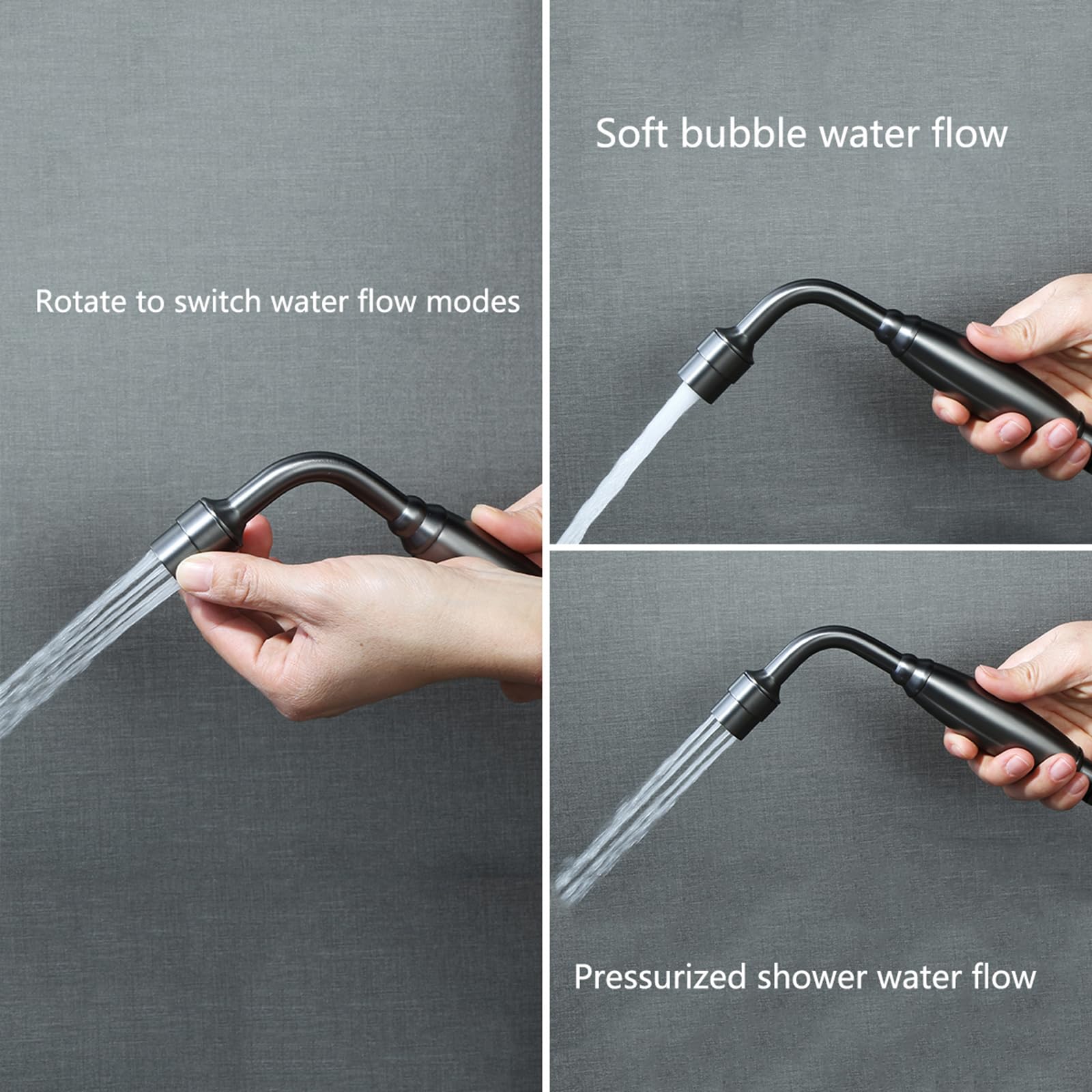 Pulverizador de Bidé de Mano Salida de Agua de Modo Dual Interfaz G1/2 para Limpieza de Baño Higiene Personal Gray