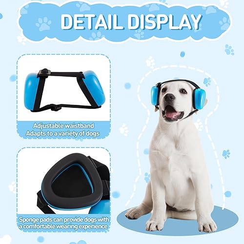 Miniatura 3 de Paterr Orejeras para perro para protección auditiva con cancelación de ruido para perros 25dB NRR Orejeras para perros con cancelación de ruido para