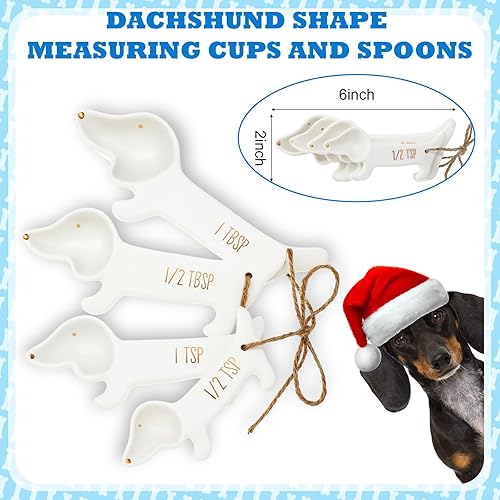 Miniatura 3 de Roshtia Juego de 6 piezas de regalos de Navidad de perro salchicha, 2 bandejas de cubitos de hielo de silicona con forma de perro salchicha y 4