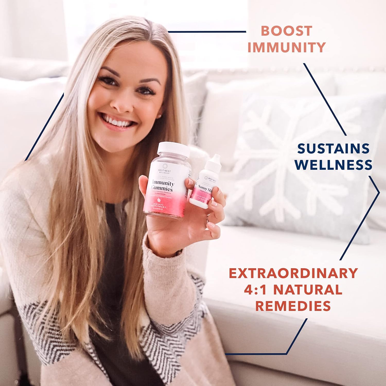 Best Nest Immunity Gummies with Propolis, Echinacea, Elderberry, Vitamin C, Daily Vitamins for Women, Men, Kids, Family, Boost Immune Support and Health, Non-GMO, Gluten Free, Raspberry