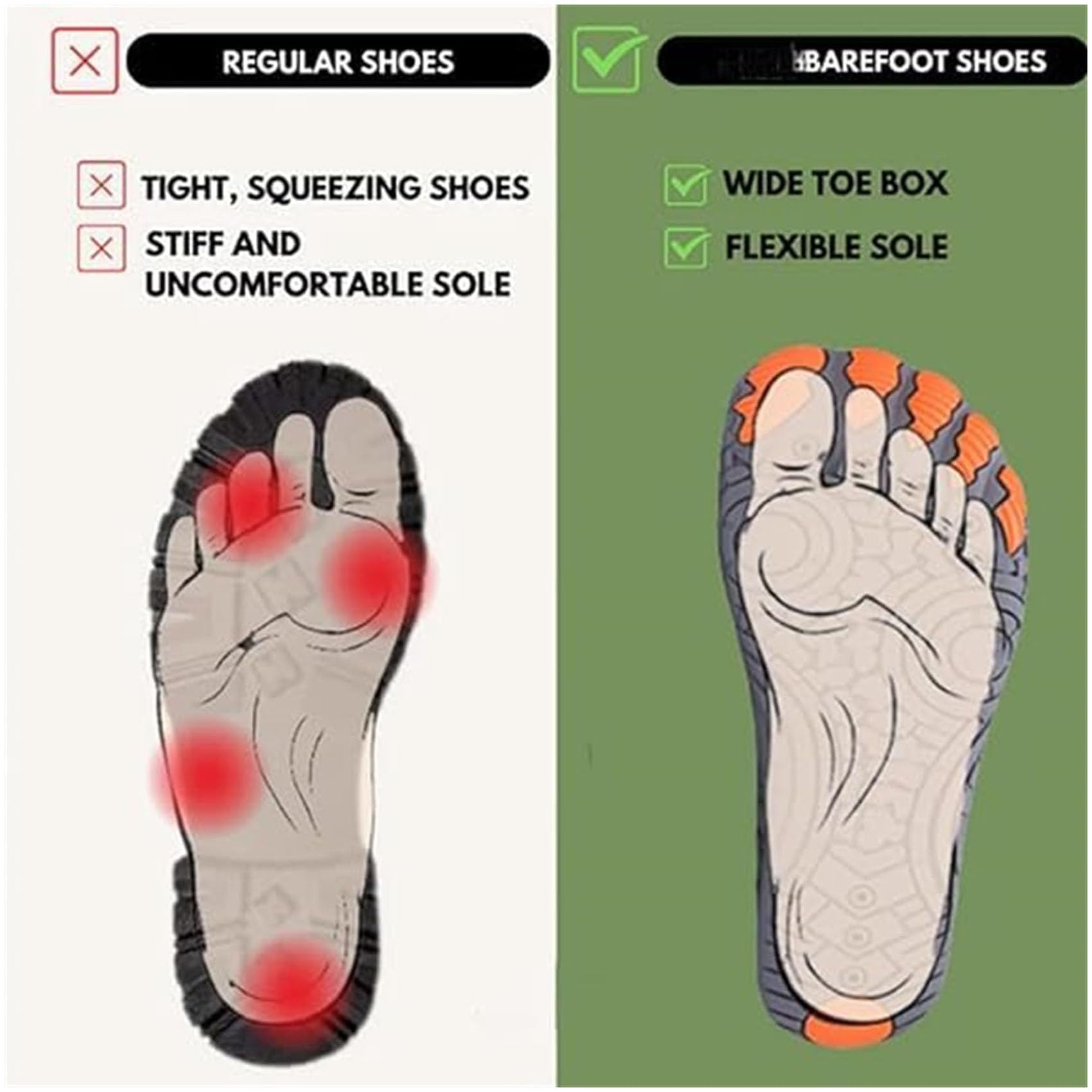 Grounded Barefoot Shoes for Women & Men - Non-Slip, Wide Toe, Lightweight & Quick-Dry, Ideal for Hiking, Beach & Walking (Black,39)