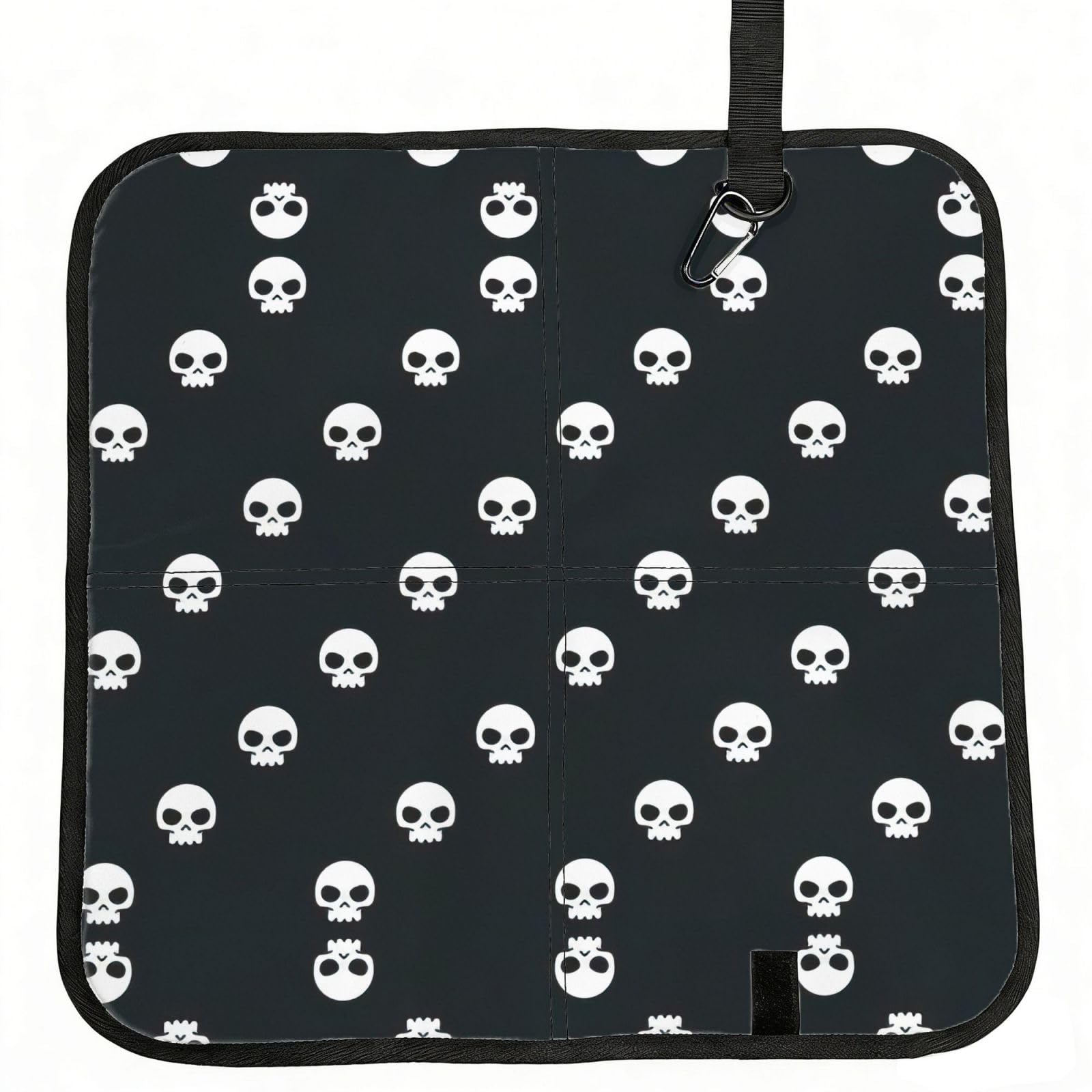 OKFSTY Skull Print Fold Away Seat Cushion Portable Outdoor Pad Polyester Bleacher Bench Mat Travel Picnic Pad