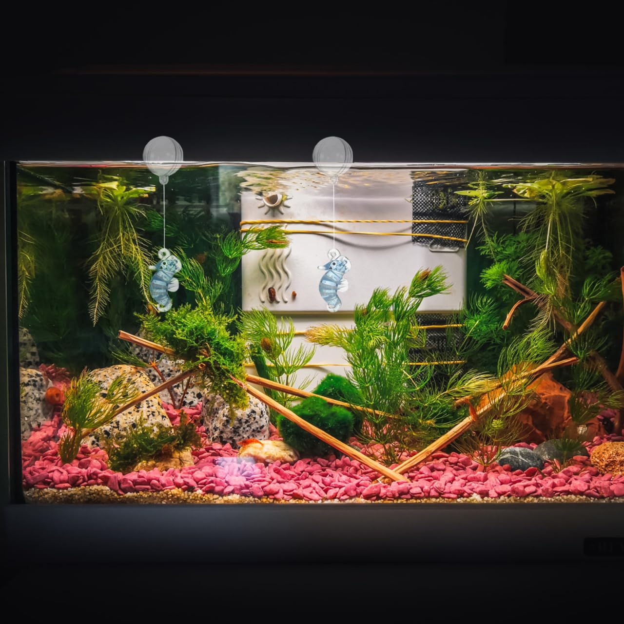 Toddmomy Aquarium Floating Ornament Glowing Seahorse Pendant Fish Tank Decor for Home and Office Underwater Scene Enhancer - Image 3