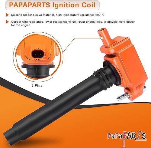 Miniatura 3 de PAPAPARTS Juego de 6 bobinas de encendido UF648 y bujías de iridio compatibles con Chrysler Dodge 200 300 Town&Country Dodge Durango Avenger Journey