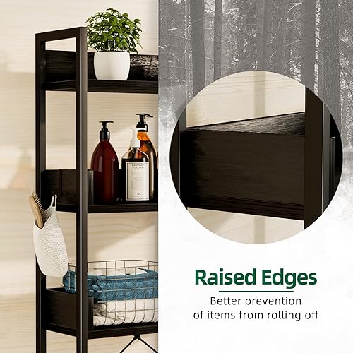 Miniatura 6 de OTK Almacenamiento sobre el inodoro, estante organizador de baño de 3 niveles, ahorro de espacio independiente con soporte para papel higiénico,