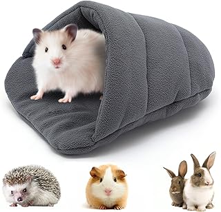 Meerschweinchen Bett Haustier Schlafsack Höhle Nest Kissen Weiche Warme Haustierbett Meerschweinchen Haus Haustier Winter Bettwäsche Käfigzubehör für Kleintiere Eichhörnchen Chinchilla (Dunkelgrau) product image