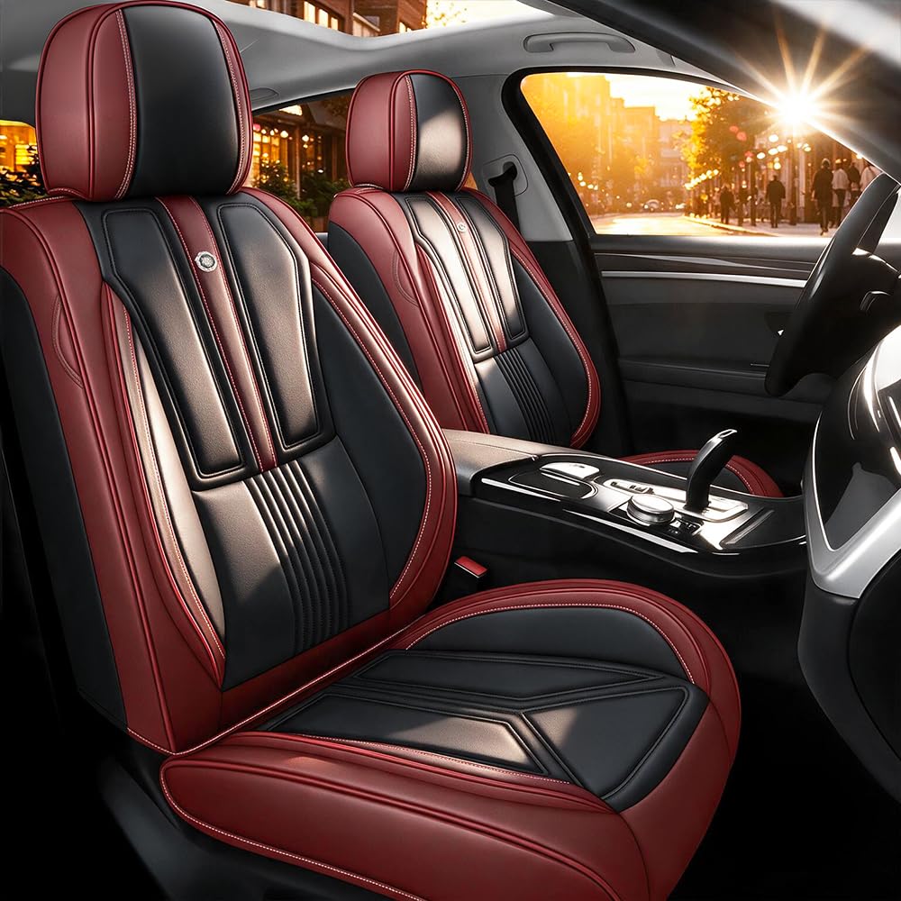 Custom Car Seat Covers for Toyota Prius 2001-2026,Easy install,Black Red