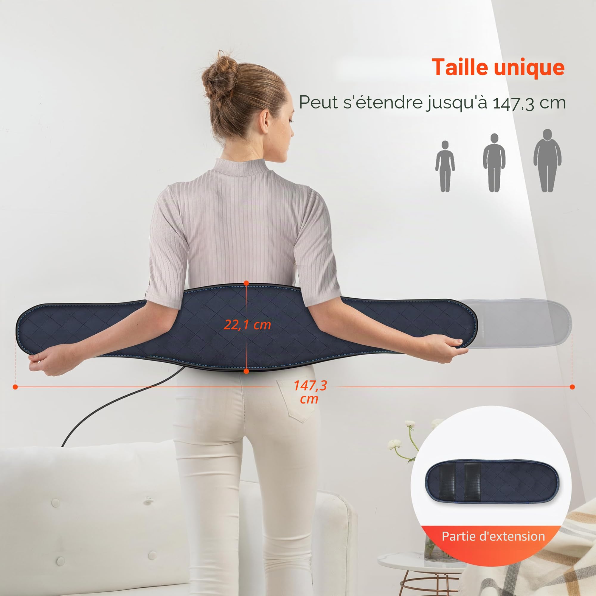 Comfier Ceinture Lombaire Chauffante avec Massage - Coussin Chauffant pour les maux de Dos, Ceinture Massante Chauffante par vibration avec arrêt automatique, Cadeau Homme/Femme/Parents…