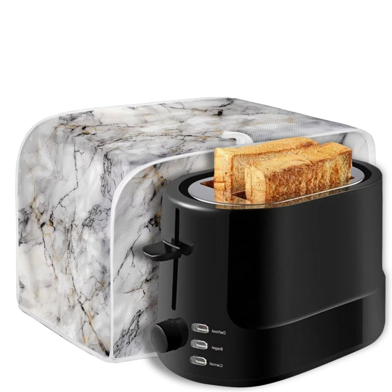 NETILGEN Housse Anti-poussière Pour Grille-pain à 2 Tranches - Résistante Aux Taches Et à La Poussière - Avec Poignée Supérieure - Motif Floral Bohème - Bleu, 2 Slice(11.4 X 7.9 X 7.5 Inches