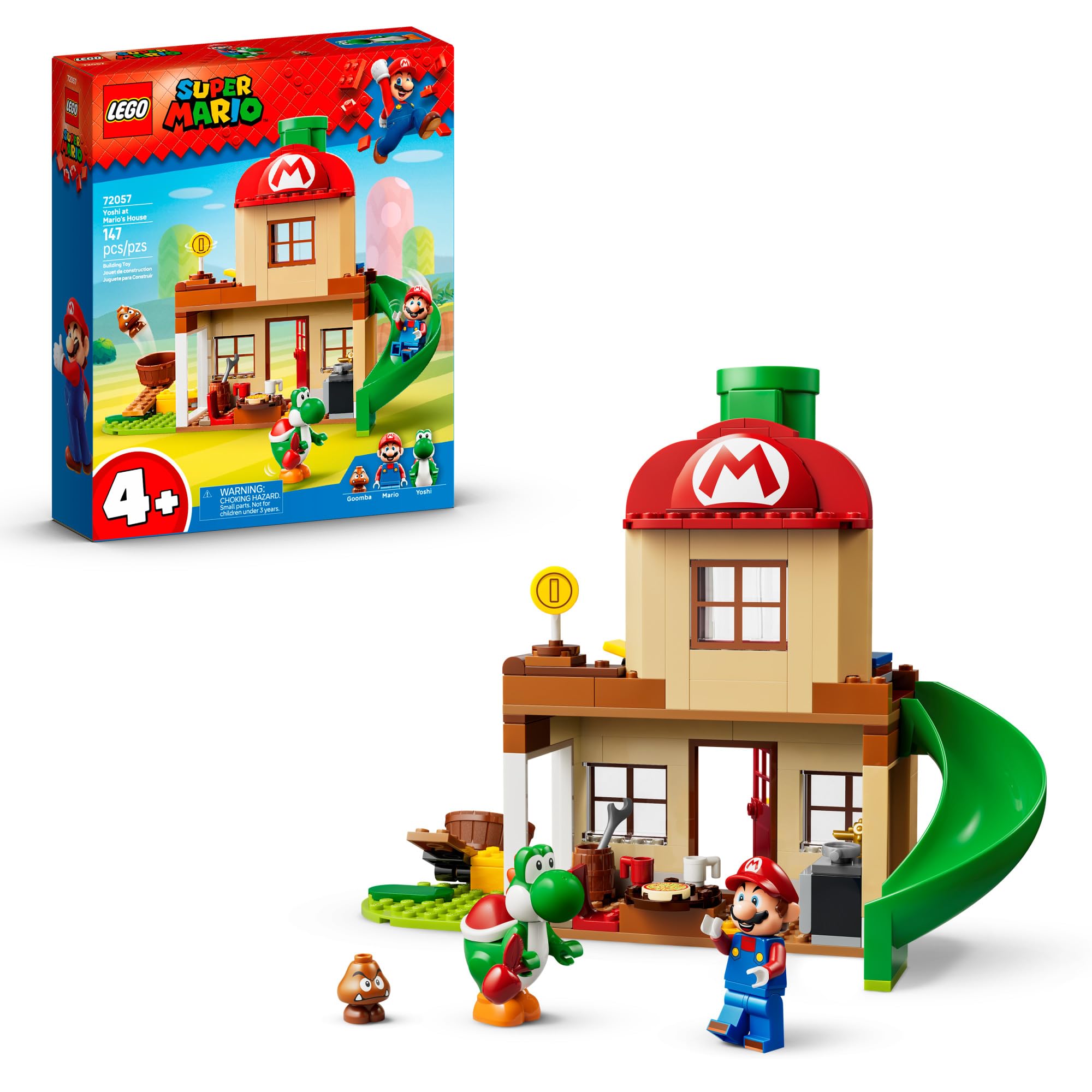 LEGO Super Mario Yoshi at Mario's House 72057 | Building Toy for Boys & Girls, Ages 4+, Preschool Toy for Pretend Play, Gift for Birthdays, 147 pieces, Yoshi & Mario Figures