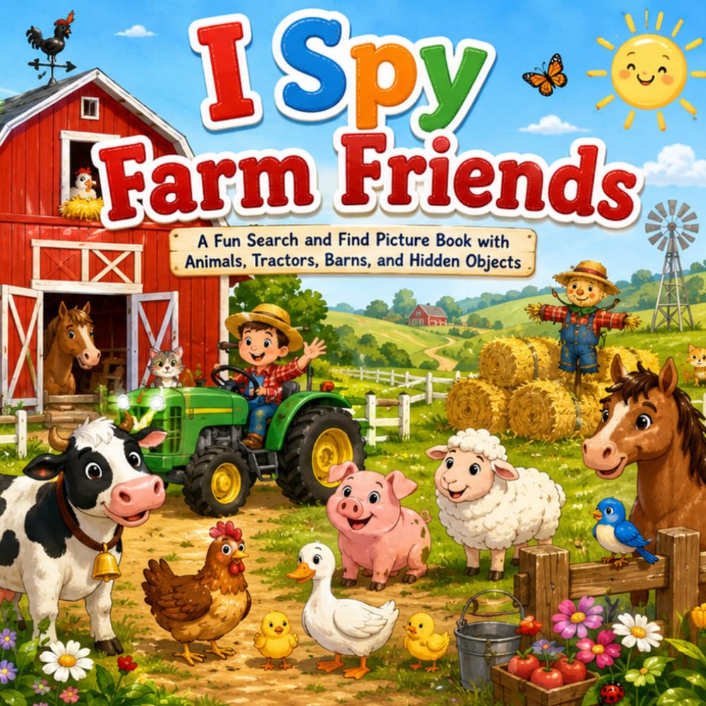 I Spy Farm Friends: A Fun Search and Find Picture Book with Animals, Tractors, Barns, and Hidden Objects