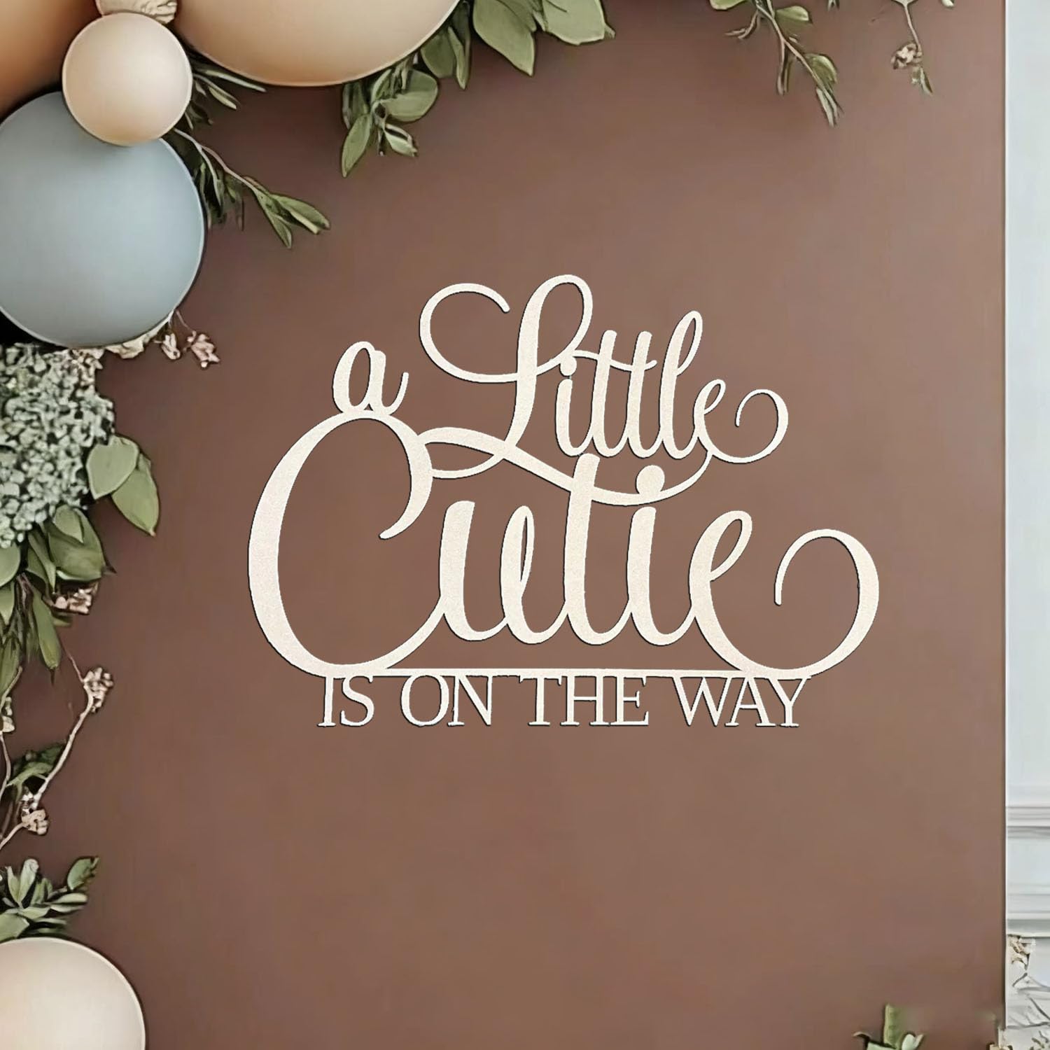 Photo 1 of *MAJOR DAMAGE*
Wooden A Little Cutie is on the Way Sign for Backdrop,Baby Shower Wall Decorations for Orange Tangerine Theme Birthday Party Supplies