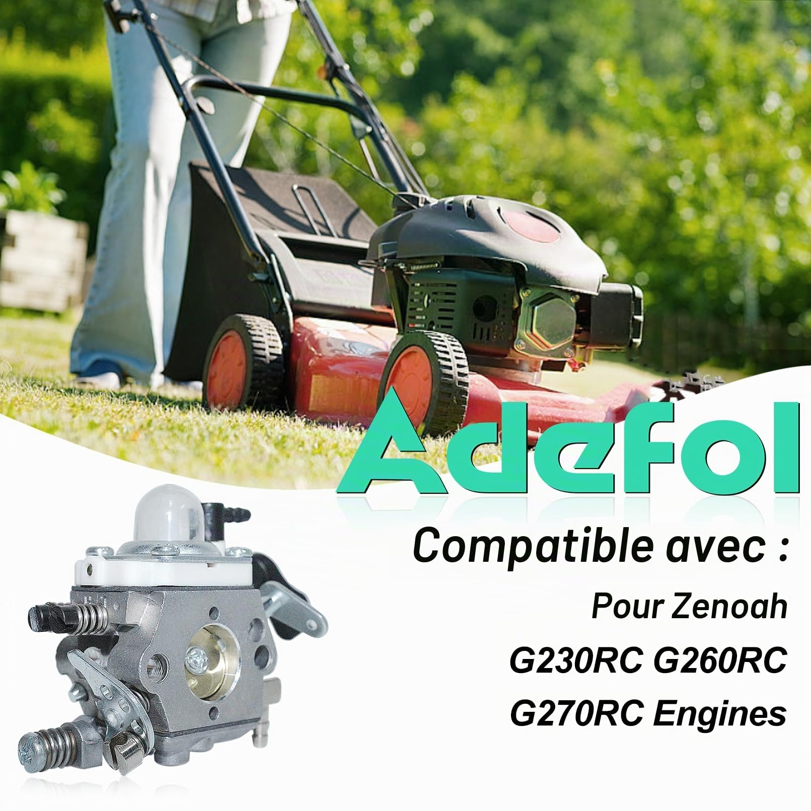 Adefol Carburateur Pour Zenoah G230RC G260RC G270RC Moteurs, Carburateur WT-997 avce Jeu de Joints, Bulle d'huile, Filtre à Carburant, Remplacement Pour Walbro WT-997 WT-664 WT-668