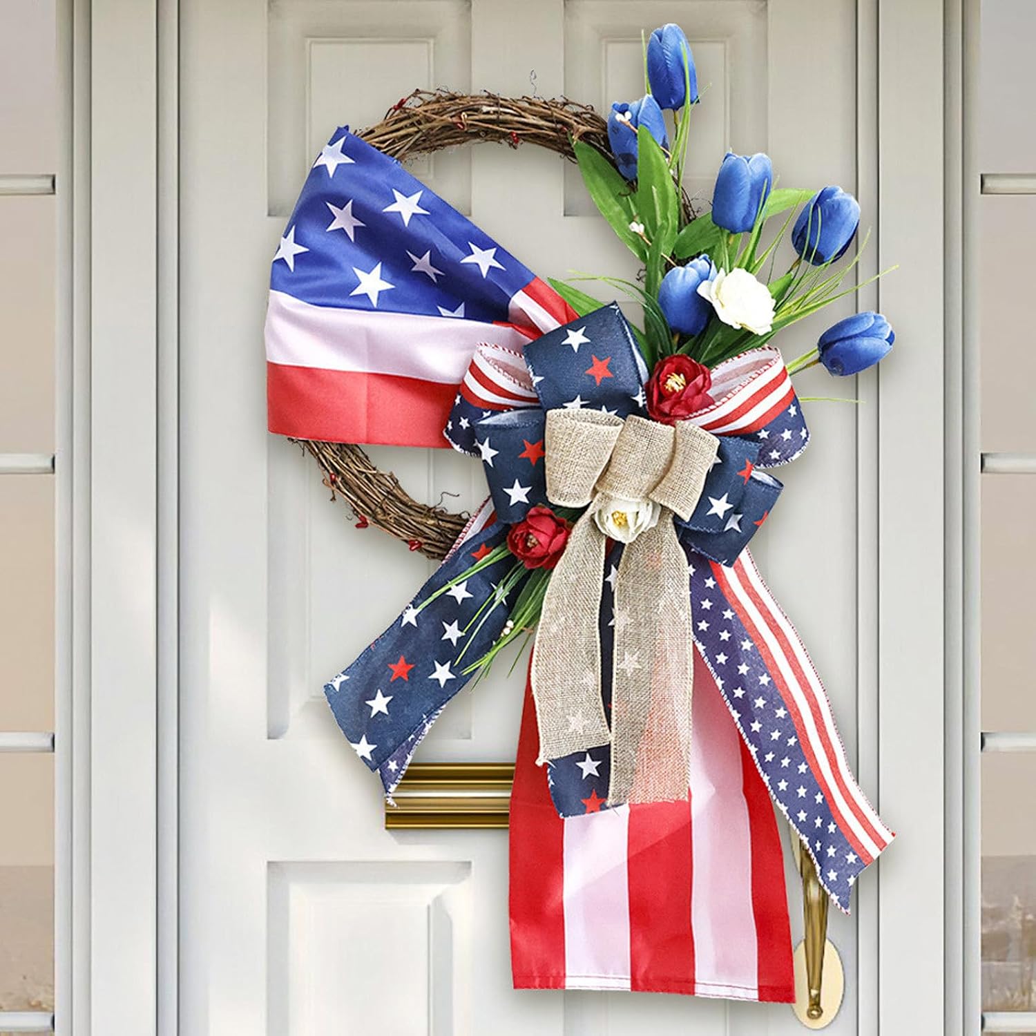 Amazon.com: Generic Patriotic Wreath 4th of July Wreaths for Front Door ...