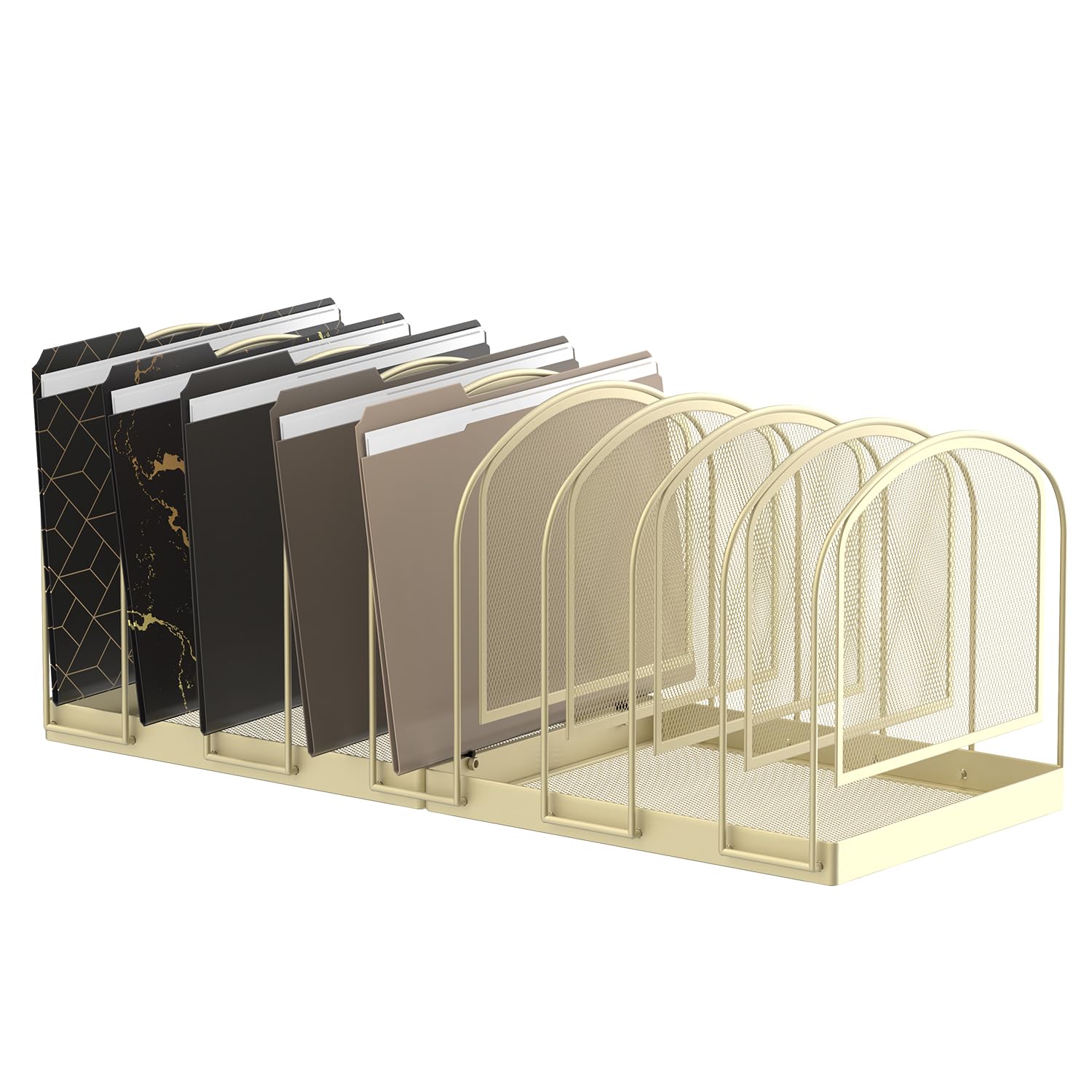 SUPEASY File Organizer 9-Section Mesh Desk Organizer, Upright File Organizer Desktop Organizer File Sorter, File Folder Holder for Office Supplies,