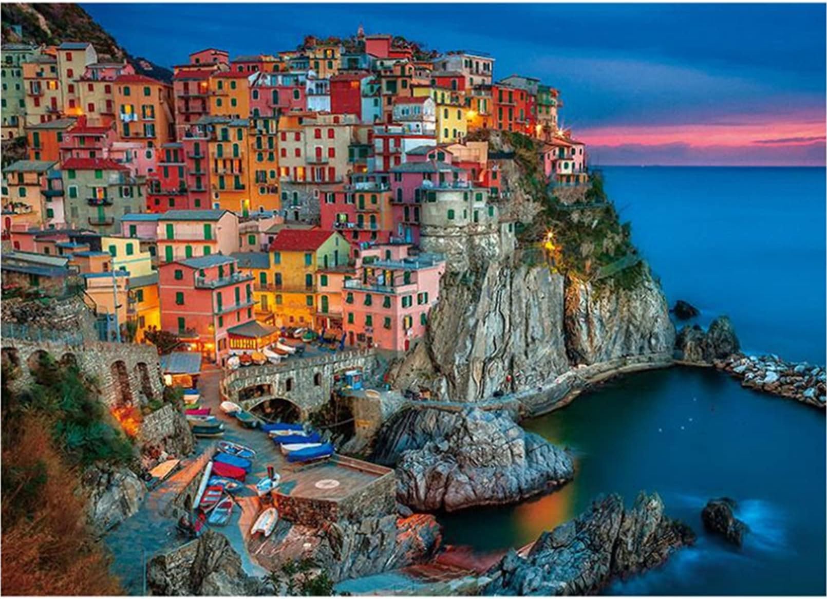 AM ANNA 1000 Pieces Cinque Terre Jigsaw Puzzles Challenge Game for Adults and Kids