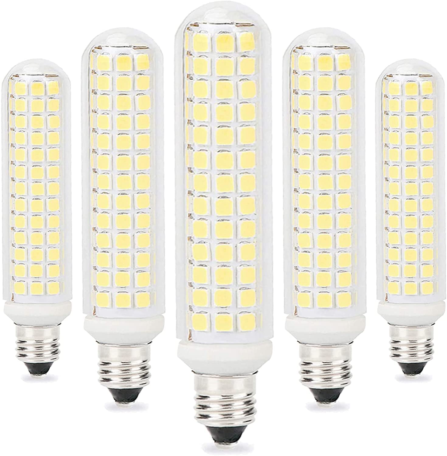 E11 LED Bulbs 13W Dimmable 134LED Beads 1300LM 2835SMD Led Corn Bulb AC 220V 360° Beam Angle, no Flickering for LED Chandelier Bulb Home Lighting,Cold White,5 Pack