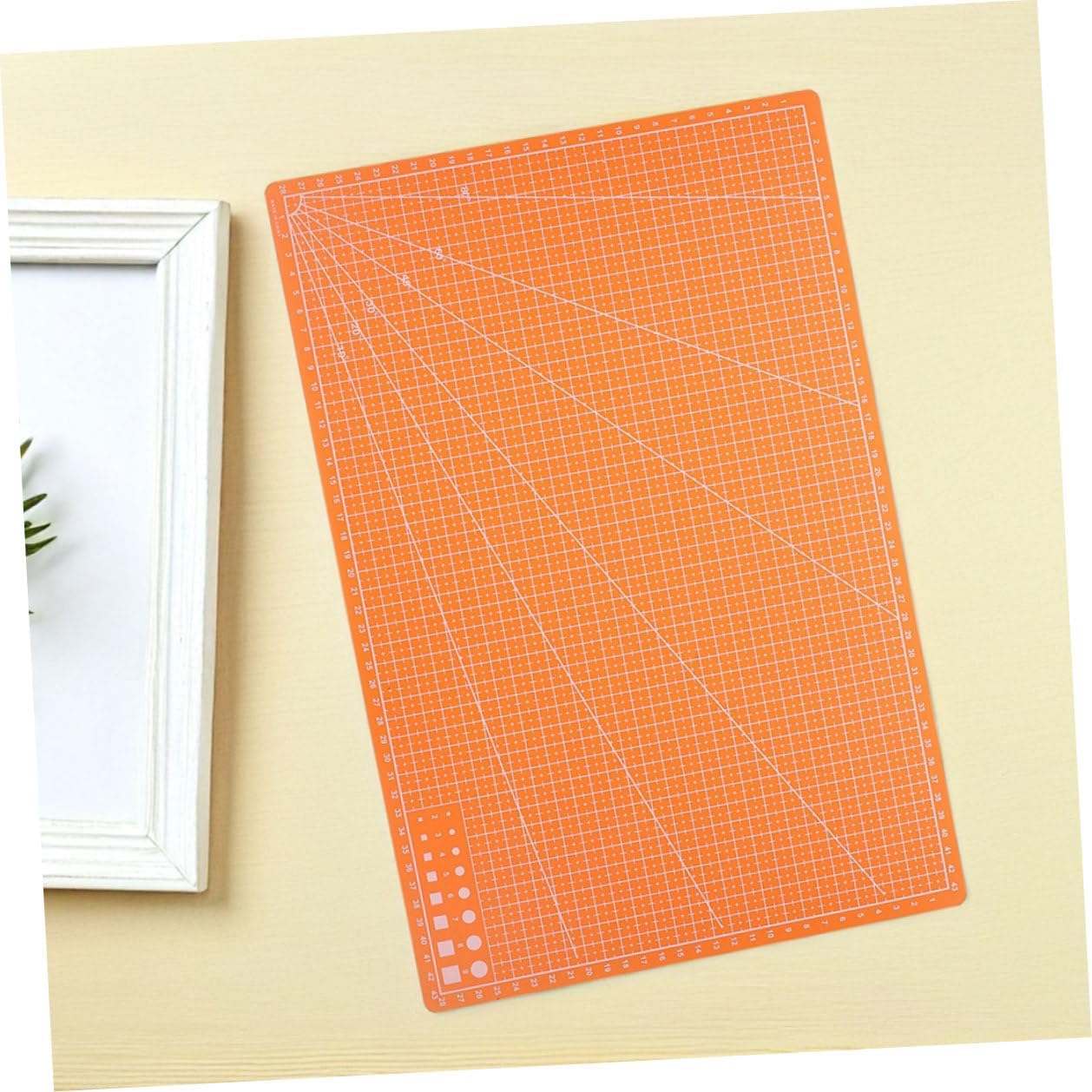 FRCOLOR Double-sided Quilting Cutting Mat and Sewing Cutting Board for Crafts, 2pcs A3 Orange Thin Self-healing Mats for Fabric, Modeling, and DIY Project Use