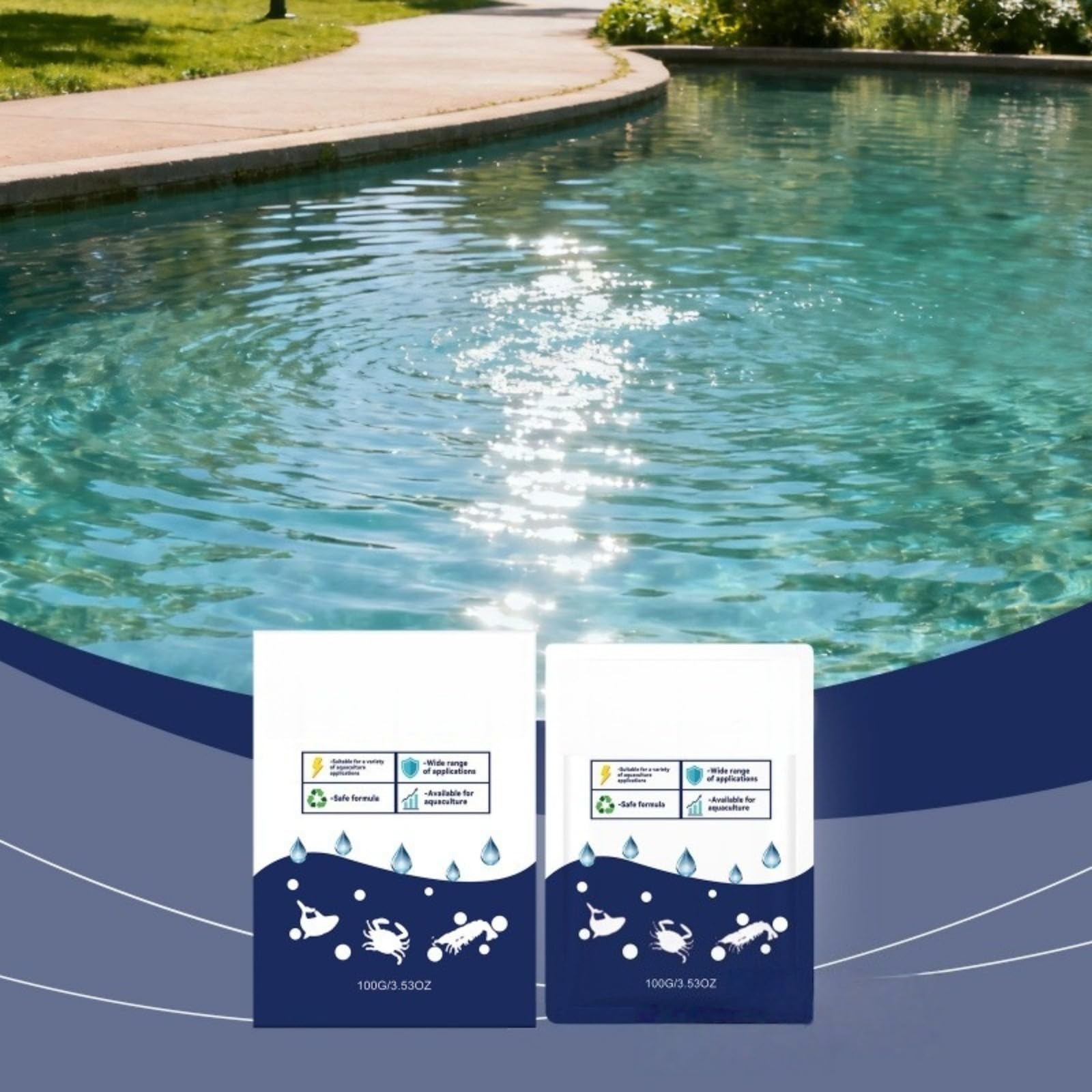 Polvere chiarificante d'acqua per acquacoltura – Prodotto per il trattamento dell'acqua per bacini di pesca e shrimpicultura – Formula sicura ed efficace