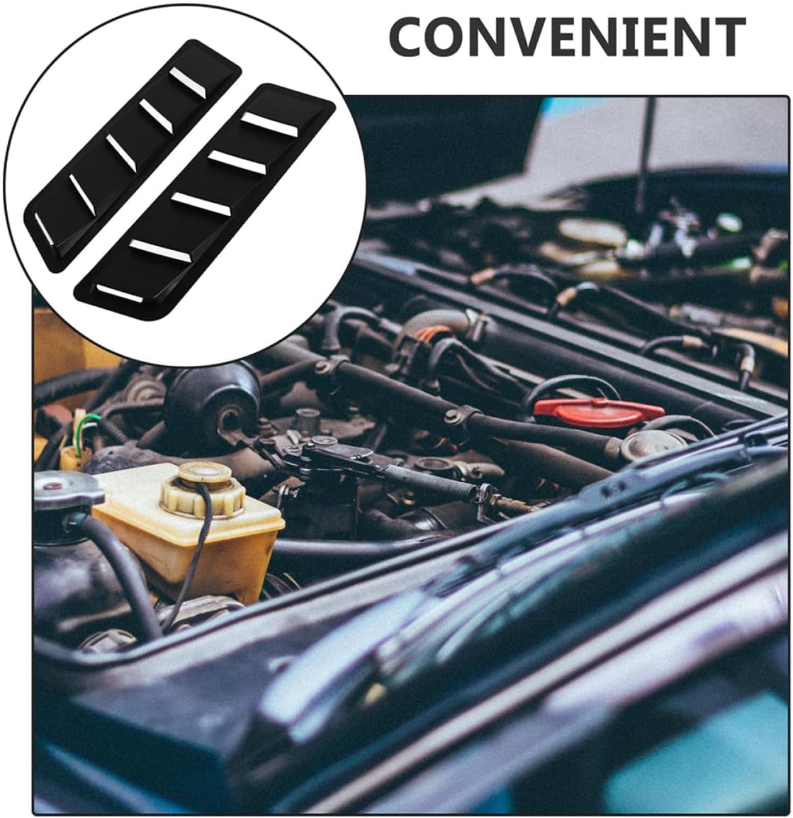 4pcs Car Hood Vent Covers Auto Side Vent Louvers Abs Air Intake Panel Universal Car Hood Scoop Trim Exterior Modification Accessories for Vehicle Cooling