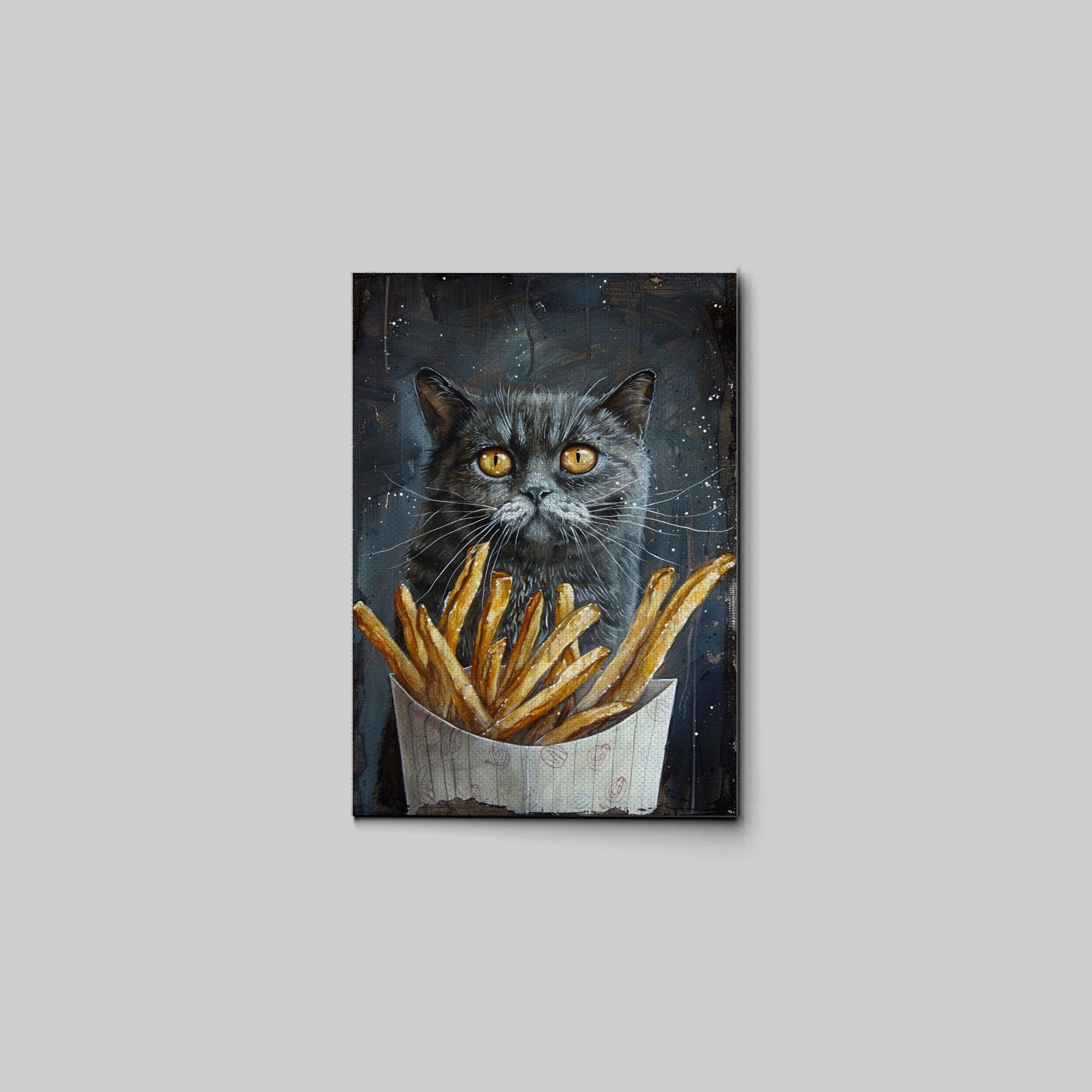 Amazon.com: Cats and Food Art Print, Cat Decor, Cat Art, Funny Cat