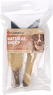 Flamingo Friandise Chien – Pied de Mouton avec Poils – 200g – Naturel et Fonctionnel – sans Gluten – sans sucres ajoutés – Nature Snack