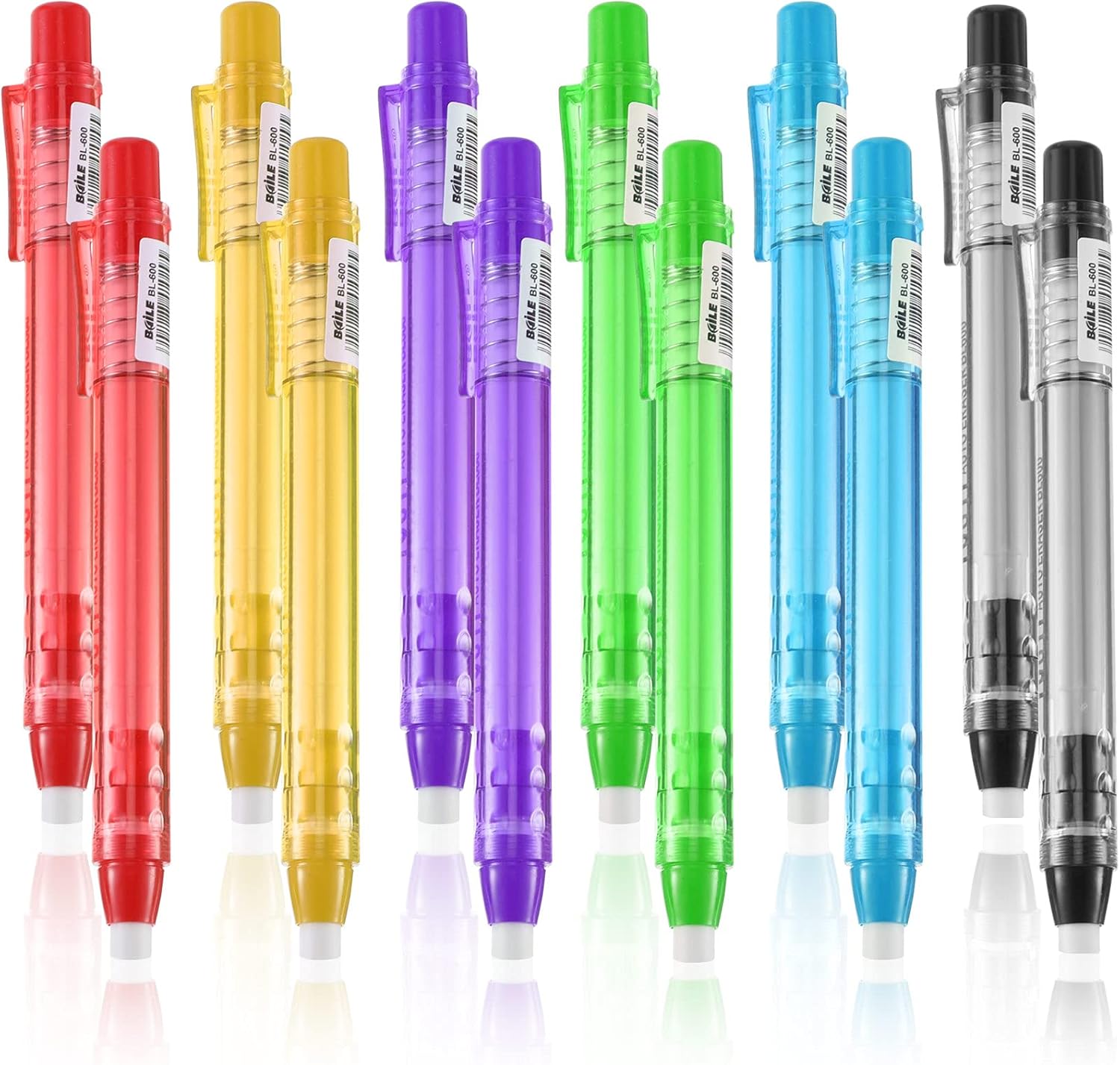 12 Pieces Eraser Pen PenStyle Erasers Retractable Push