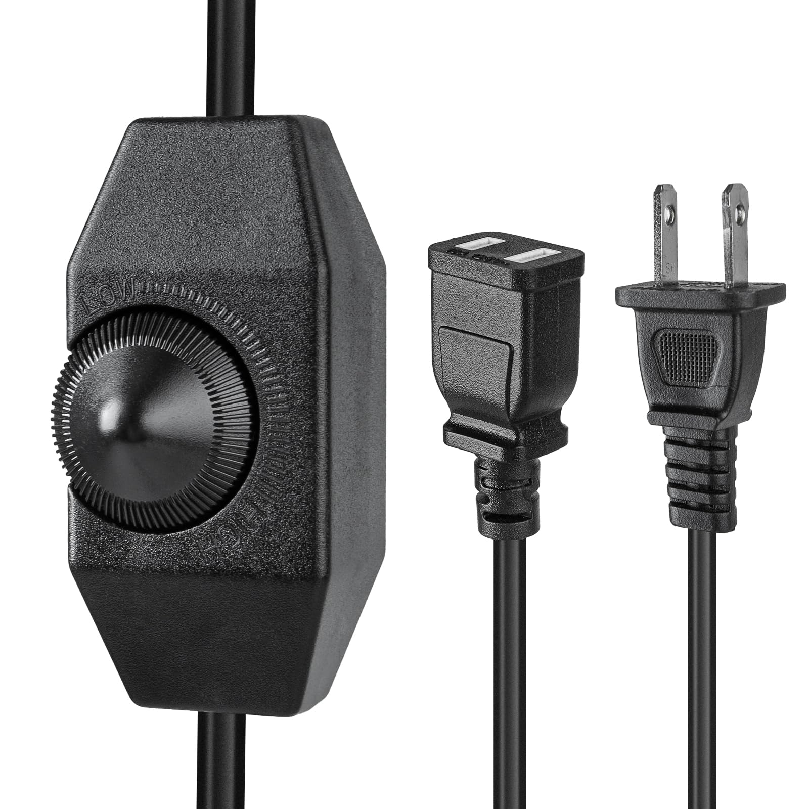 Dimmer Switches for Heat Lamp & Heating Pad, Reptile Knob Dimmer with 19.7in Extension Power Cord, Manual Temperature Controller for Bearded Dragon, Lizard, Gecko, Frogs, Max 150W