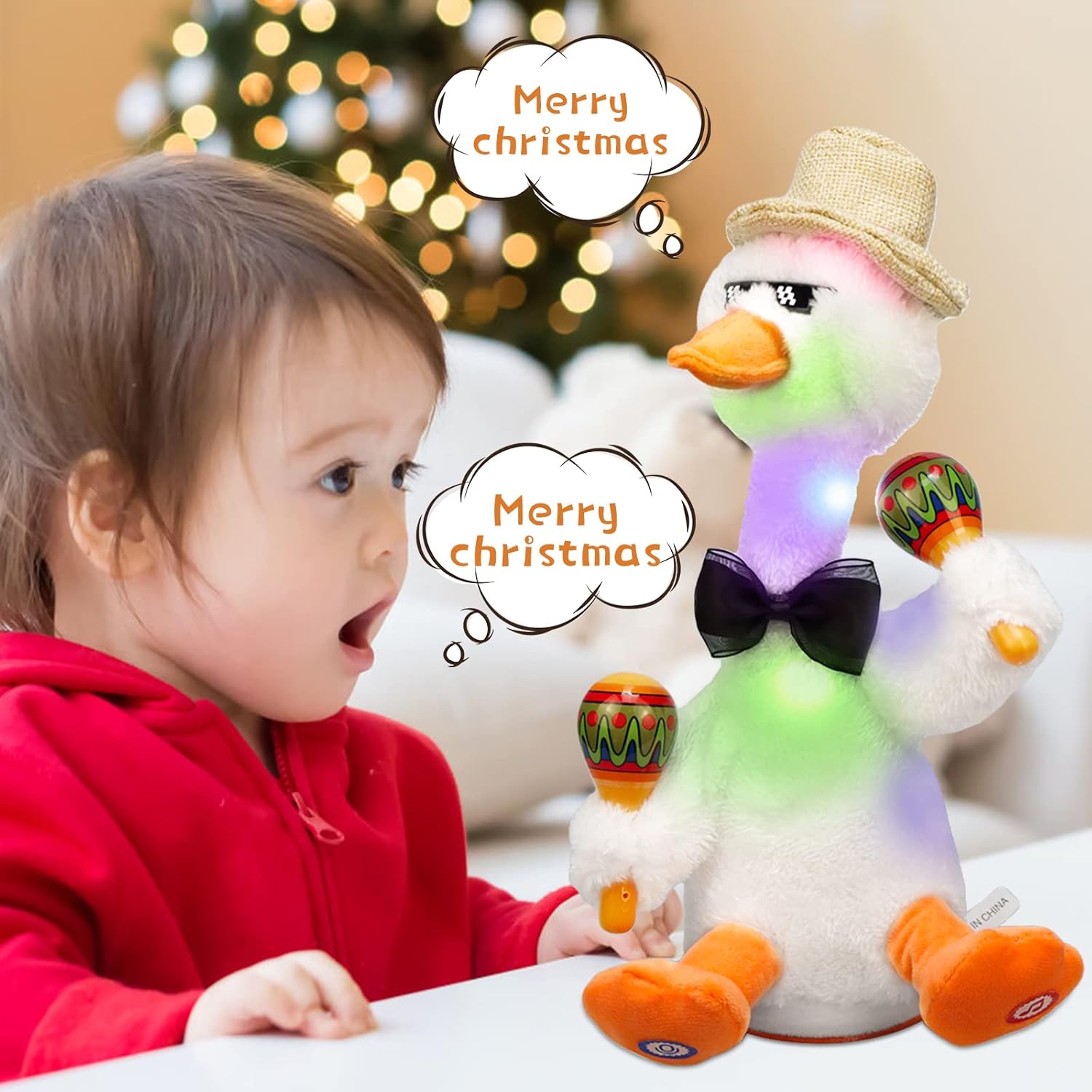 JISON21 Plush Toys, Volume Control Singing and Dancing Cactus Toys, Recording Cactus, Home Decorations, for Children (White-Duck) : Toys & Games