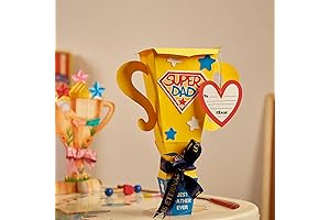 Super Dad 3D Trophy Craft Paper Present Birthday Funny Making Kit