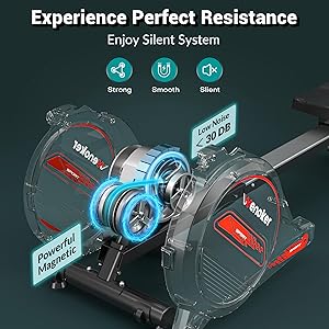 Wenoker Rowing Machine for Home, Magnetic Rower Machine, 350 LB Weight Capacity, 16-Level Silent Resistance Row Machine for Gym Exercise Full-Body Workout Compact Rower with LCD Monitor Tablet Holder